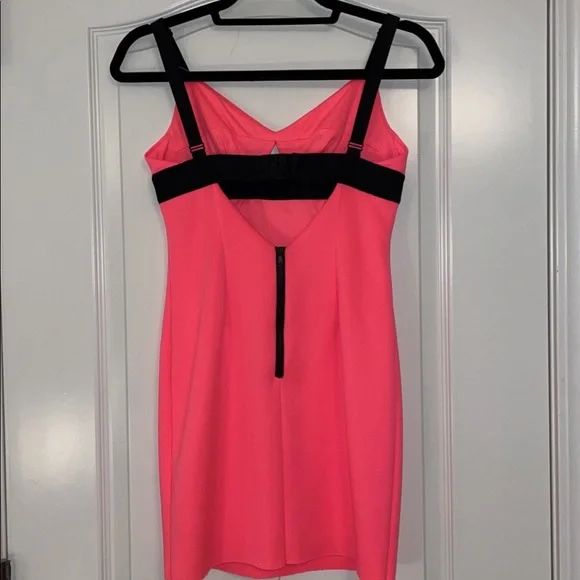 milly red and pink dress Milly Women's Stella Satin Mini Dress | Pink/Real Red